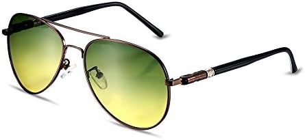 ForTop Polarized Sunglasses Aviator Classical Trend Reflective Frog Mirror for Men Women Brown Spectacles Frame