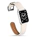 Compatible Apple Watch Band 38mm 40mm, MARGE PLUS Genuine Leather Watch Strap Replacement Band with Stainless Metal Buckle Compatible Apple Watch Series 4 Series 3, 2, 1 Sport and Edition, Ivory