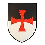 Knights Templar Cross Shield Crusaders Tactical Morale PVC 3D Rubber Patch