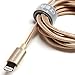 Tera Grand Apple MFi Certified - Lightning to USB Braided Cable with Aluminum Housing 4 ft. Gold