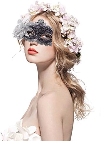 Cosmer Masquerade Mask For Women Venetian Masks Christmas Sexy Women Flower Half-Face Masks Eye Mask Cosplay Lace Mask
