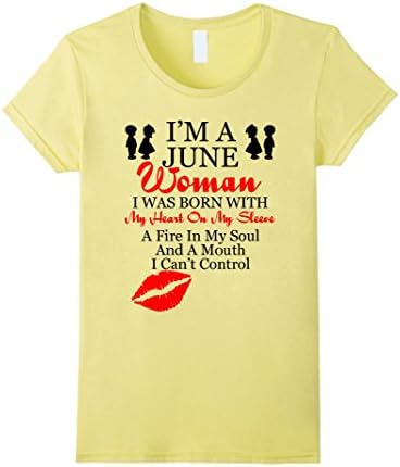 Womens I'm A June Woman Tee Shirt Large Lemon