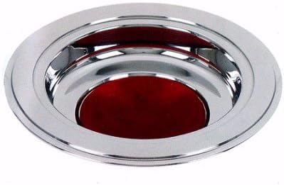 Silver Tone Offering Plates (Burgundy Felt Pad)