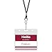 MIFFLIN Lanyard (Black, 3.5x2.25 inch, 250 Pack) with Clear Plastic Horizontal ID Badge Holder, Heavy Duty Name Pouch with Soft, Woven, Neck Lanyards