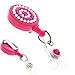 3 Pack - Cute Retractable Reel ID Card Badge Holders - Crystal Rhinestone Design with Metal Slide Belt Clip on Back by Specialist ID (Assorted Colors)