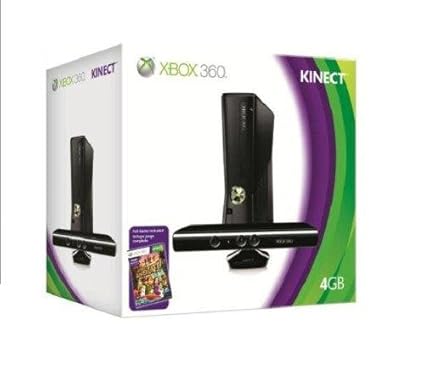 Xbox 360 - Konsole Slim 4 GB inkl. Kinect Sensor + Kinect Adventures, schwarz-matt