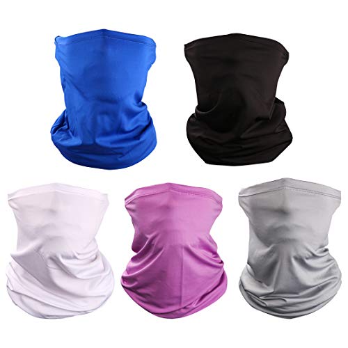 LUOLIIL VOE 5 Pieces Sun UV Protection Face Mask Neck Gaiter Windproof