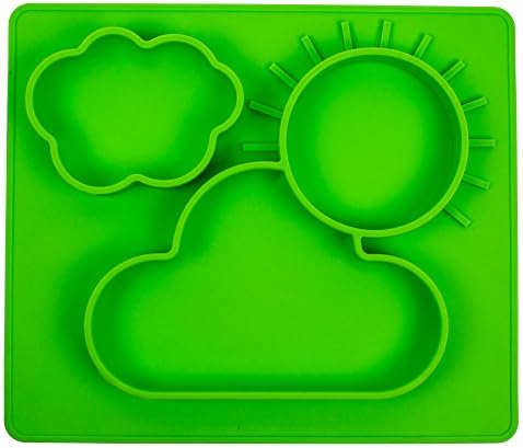 Baybees sun and clouds three compartments silicone placemat (green)