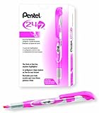 Pentel 24/7 Chisel Tip Liquid Highlighter, Pink Ink, Box of 12 (SL12-P)
