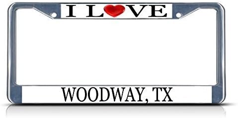License Plate Frame I Love Heart Woodway Tx Aluminum Metal License Plate Frame Lievon