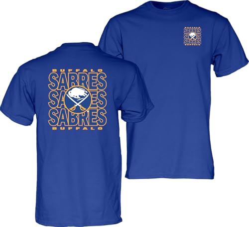 Buffalo Sabres NHL Officially Licensed T-Shirt Front/Back Curl Team Color, XX-L…