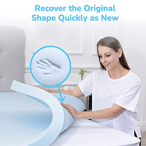 RECCI 2.5 Inch Mattress Topper Queen, Gel Infused Memory Foam Mattress