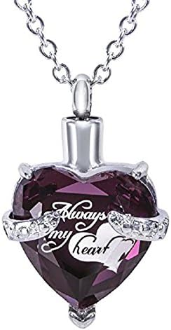 Heart Cremation Urn Necklaces for Ashes Memorial Jewelry Always in My Heart Pendant