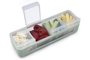 melii Snackle Box – 4 Separate Compartments with Lids, Divided Snack Container, Food Storage for Kids and Adults, Arts & Craf