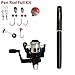 Pen Fishing Rods Mini Telescopic Kids Fishing Pole Survival Tool Spinning Reel with Hooks Lures etc (Black)