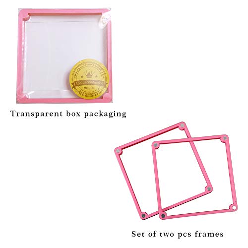 Cookie Stencil Frame, Stencil Frame for Fondant, Sugar and Royal Icing Cookie Making, Pink - Thumbnail 5
