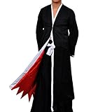 Quesera Men's Bleach Ichigo Bankai Costume Set Anime Cartton Cosplay Costumes£¬Black£¬Medium