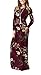 VIISHOW Women's Long Sleeve Floral Dress Loose Plain Maxi Dresses Casual Long Dresses with Pockets(Floral Wine red,3X-Large)