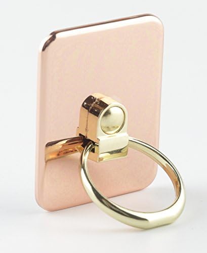 Nsiucion Phone Ring Stand Holder, Metal Aluminum Alloy Square Universal Multi-Angle Portable cell phone Kickstand Grip Stand Holder for Any SmartPhone and Tablets (Rose Gold)