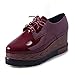RoseG Women's Lace Up Flats Platform Wedge Creepers Shoes Oxfords