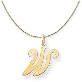 The Black Bow 14k Yellow Gold, Sophia, Sm Script Initial W Necklace