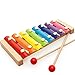 Afunti Wooden Xylophone Baby Musical Toy Instrument Piano with 8 Colored Metal Key with 2 Child-Safe Mallets for Kids Toddlers