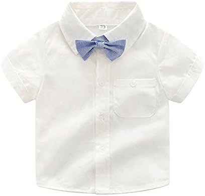 HighDream Baby Boys Formal White Dress Tops Tie Shirt for 3-24 Months Wear (A, 100/19-24Months)