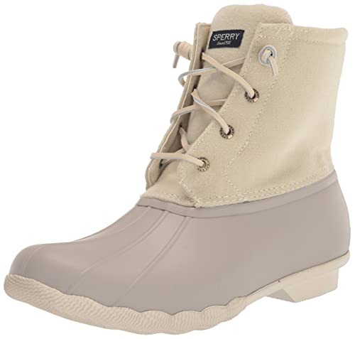 Sperry Women’s Saltwater Rain Boot, Ivory, 12