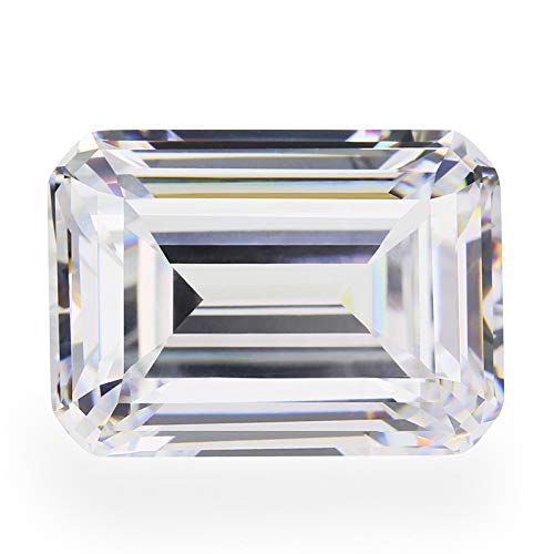 8x10mm 10pcs CZ 6A Grade Octagon Shape Emerald Cut DF White Color Cubic