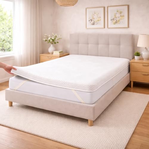 CasaVora Homes High Density Soft Foam Mattress Topper (5cm Thickness) | Premium Knitted Fabric | Plush Comfort & Support | Breathable, Durable, Luxury Bed Topper (King - 180 x 200 cm)