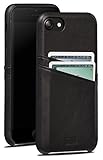 Sena Snap on Wallet, Premium all leather Wallet drop safe snap on case for the iPhone 7 - Black