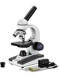 AmScope  M150C-I 40X-1000X All-Metal Optical Glass Lenses Cordless LED Student Biological Compound Microscope