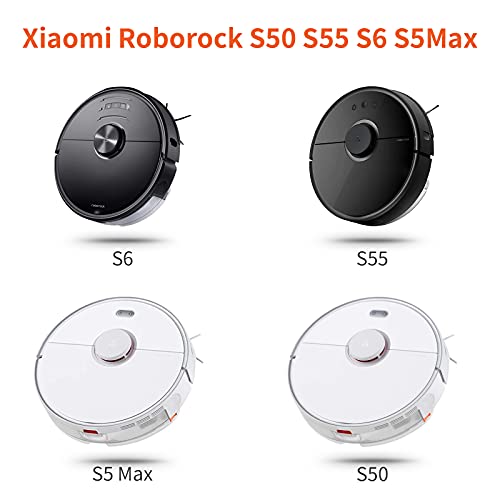 Vecukty Ricambi Kit per Roborock S50 S55 S6 S5 Max Mijia Robot, Accessori con 1 Spazzola Principale, 4 Spazzole Laterali, 4 Filtri HEPA e 2 Mop
