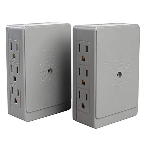 2 Side Entry 6Way Electrical Socket Outlet Splitter InWall Tap Adapter In Grey Pricepulse