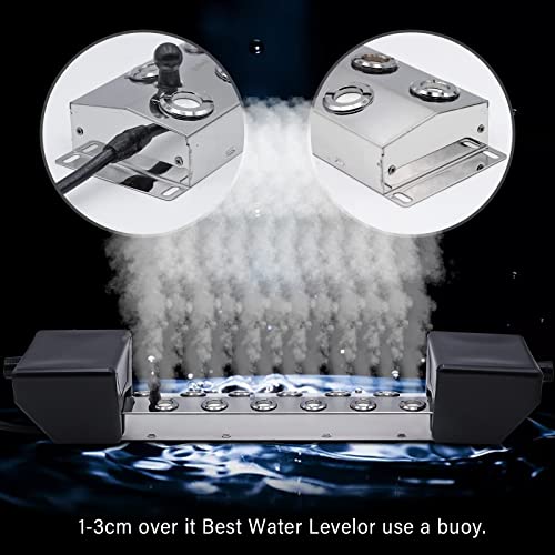 12 Heads Ultrasonic Mist Maker Fogger - Pond Fountain Humidifier, Waterproof, Adjustable Buoy