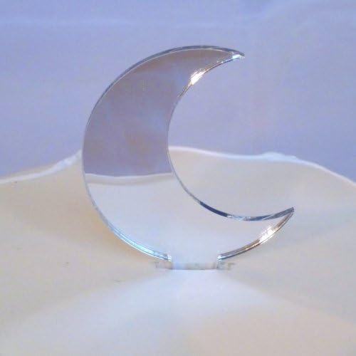 Crescent Moon Cake Topper Mirror 5cm (7cm inc spike)