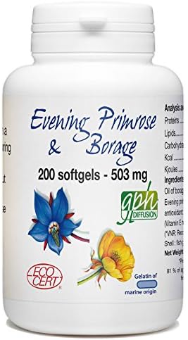 Evening Primrose and Borage - 503 mg per softgel - 200 Softgels (gelatin of marine origin)