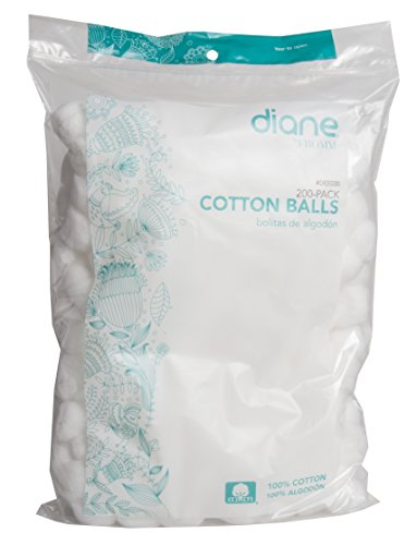 Diane 100% Pure Cotton Balls for Face, Makeup Removal, Nail Polish, Applying Lotion or Powder, First-Aid for Everyday Household Use, 200 Count