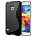 Samsung Galaxy S5 mini Case, Cimo [Wave] Premium Slim TPU Flexible Soft Case for Samsung Galaxy S 5 V mini (2014) - Black