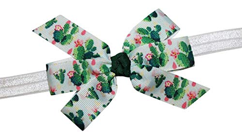 WD2U Baby Girls Prickly Pear Cactus Flower Succulent Hair Bow Stretch Headband