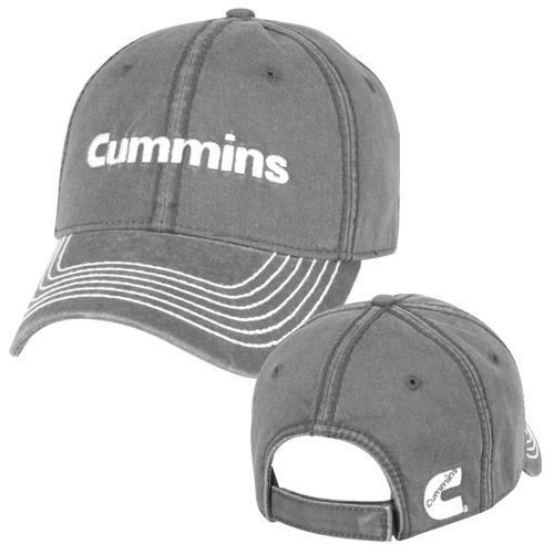 Cummins base ball cap hat diesel gear dodge ram logo embroidered gray