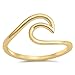 JewelryBadger Choose Your Color Sterling Silver Wave Ring (Size 4-13)