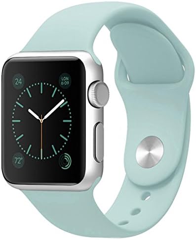 Teendart Apple Watch Band Soft Silicone Sport Style Replacement Strap, Series 1 Series 2 38/42mm Size (Turquoise 42mm)