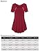 Jazzco Leggings Tunic for Women, Ladies Short Sleeve Button Down Shirts with Pocket Casual Dress Swing Tops(Wine,X-Large)