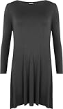 WearAll Women's Plus Size Flared Long Sleeve Swing Dress Top