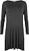 WearAll Women's Plus Size Flared Long Sleeve Swing Dress Top