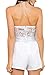 Simplee Apparel Women's Halter Neck Tank Crop Top Sleeveless Lace Vest Bustier White