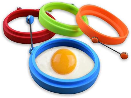 Egg Rings Silicone Non-Stick New Perfect Round Non-Stick Fried Egg Mold Cooking Rings Pancakes Molds For Breakfast, Lunch, Dinner Random color
