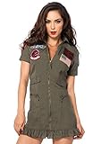 Leg Avenue Women's Top Gun Flight Zipper Front Dress Costume