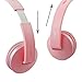 Gorsun Foldable Headphones with Mic and Volume Control for Travel, Sports, Lightweight Stereo On-Ear Headsets Strong Bass Earphones (Pink)